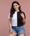 Black And White Blocks Crop Tshirt